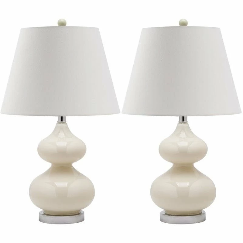 Budget 😉 Safavieh Eva Double Gourd Glass Lamp (Set Of 2) In Pearl Grey 🤩