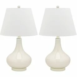 Flash Sale 🔥 Safavieh Amy Gourd Glass Lamp (Set Of 2) In White ✔️