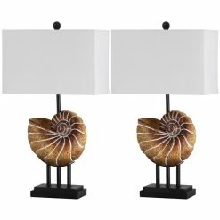 Brand new ⌛ Safavieh Nautilus Shell Table Lamp In Brown ❤️