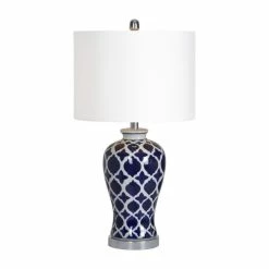 Top 10 ✔️ Renwil Indigo Table Lamp In Blue And White Morrocan Pattern 🎁