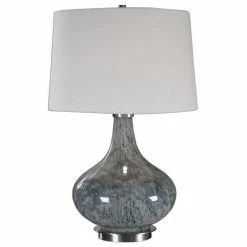 Budget 🔥 Uttermost Celinda Blue Gray Glass Lamp 👏