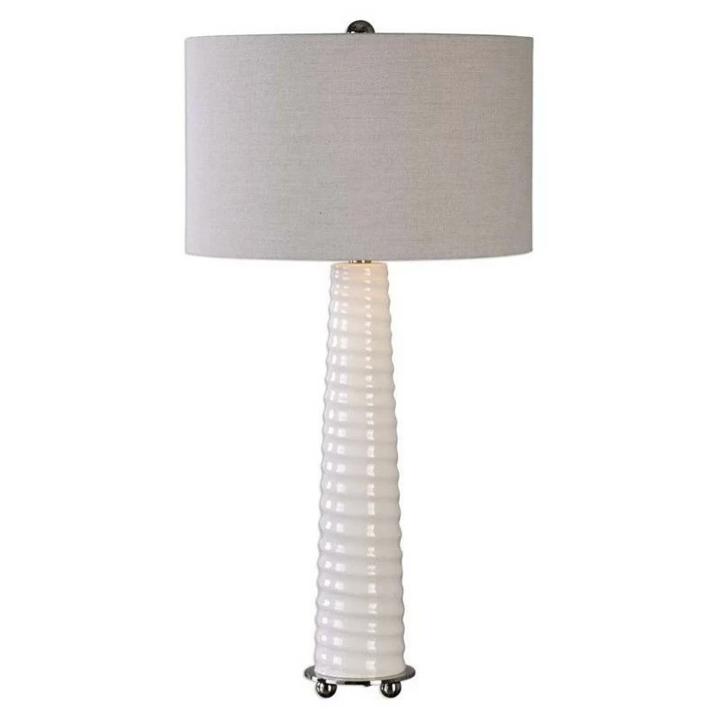 Budget ๐ Uttermost Mavone Gloss White Table Lamp โญ