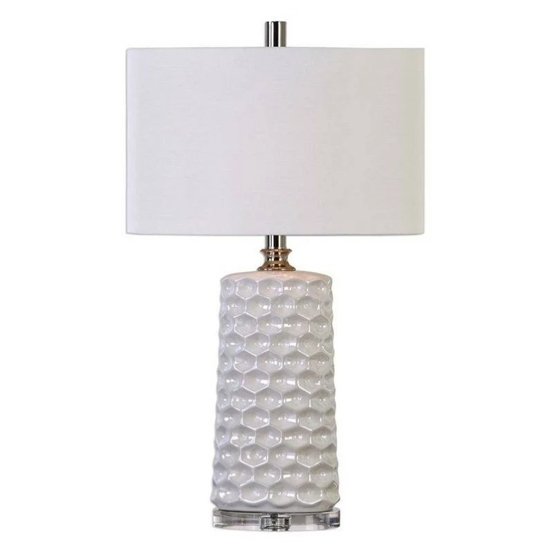 New ✔️ Uttermost Sesia White Honeycomb Table Lamp ✔️