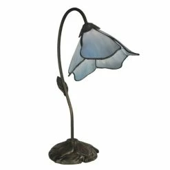 Best Pirce 😉 Dale Tiffany Poelking 1 Light Blue Lily Table Lamp 👏