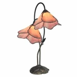 Top 10 ❤️ Dale Tiffany Poelking 2 Light Pink Lily Table Lamp 😀